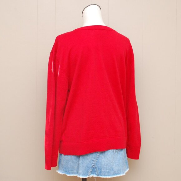 Michael Kors Women's Studded MK Logo Red Sweater - BNWT - Picture 2 of 5